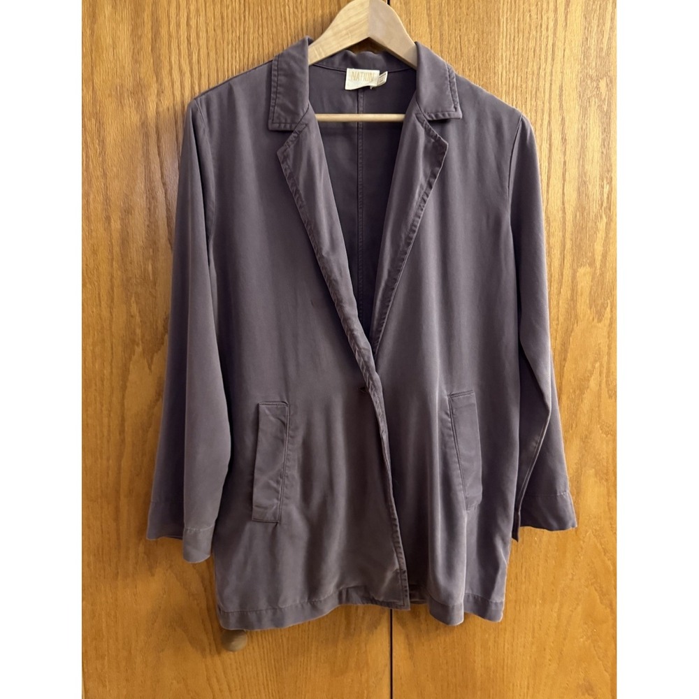 NATION Blazer Wm Sz XS Lightweight Unstructured Pale Plum Purple Relaxed Lyocell